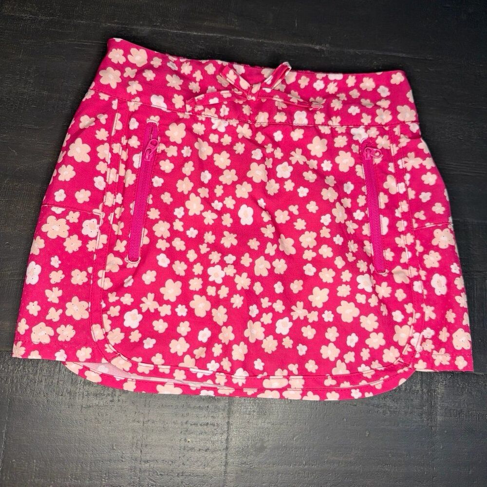 Magellan Girls Pink Floral Skort with Zipper Pockets